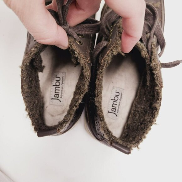 Jambu Eco Designs Lotus Mid Top Lace Up Biodegradable Brown Womens Faux Fur 6.5 - Picture 10 of 12